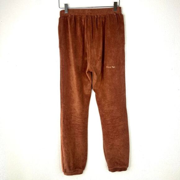 Stone Fox Swim Jaya Sweatpants Terry Cloth Pull On Jogger Pants XS SMALL Brown - Picture 4 of 6